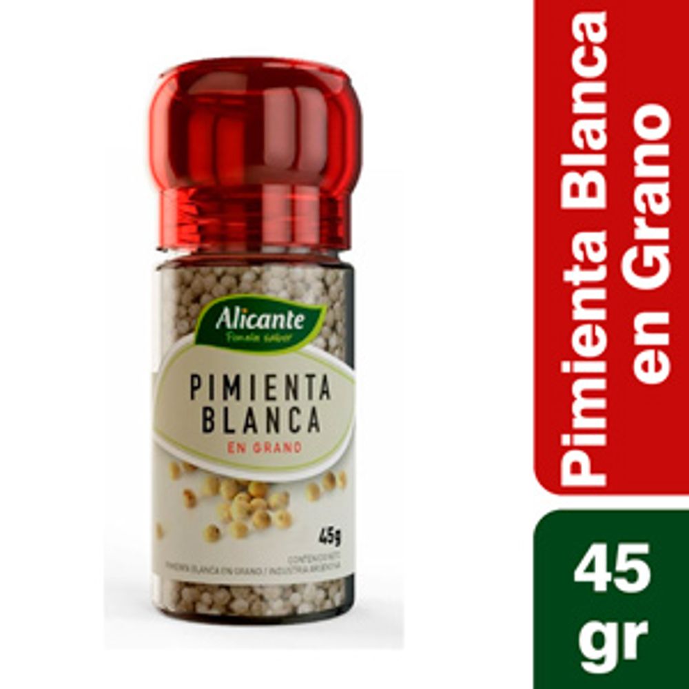 Alicante Molinillo Pimienta Blanca En Grano White Peppercorn Grinder, 45 g  / 1.59 oz