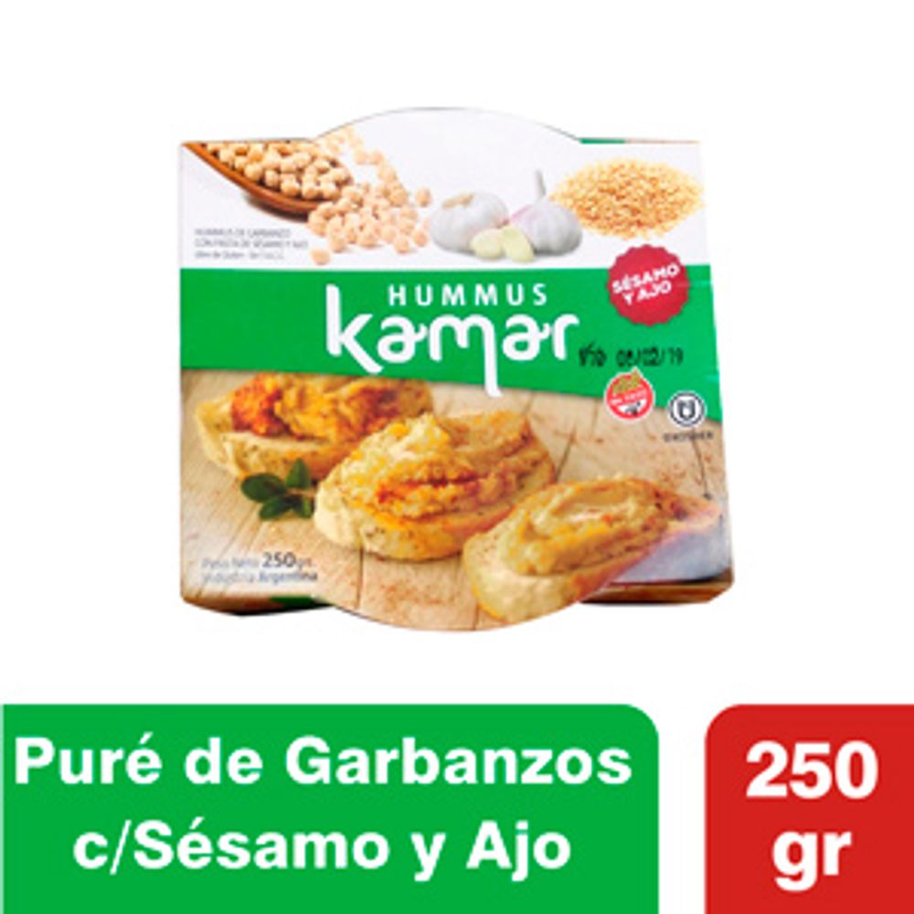 Pure De Garbanzo Kamar Sesamo Y Ajo 250g Alberdisa