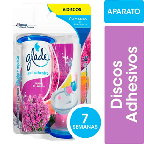 Discos-Adhesivos-Inodoro-Glade-Campos-de-Lavanda-Aplicador---Repuesto-38gr