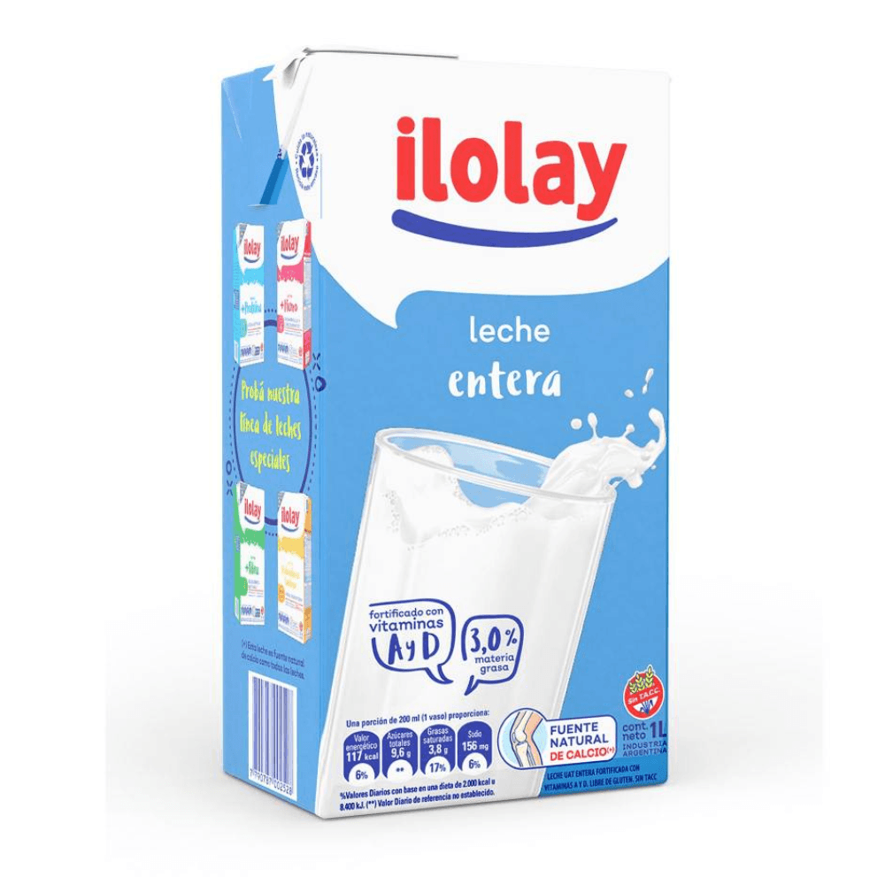 Leche Ilolay Entera Nueva Larga Vida 1Lt