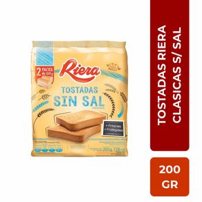 Tostadas Riera Clasicas sin Sal 200 Gr - alberdisa
