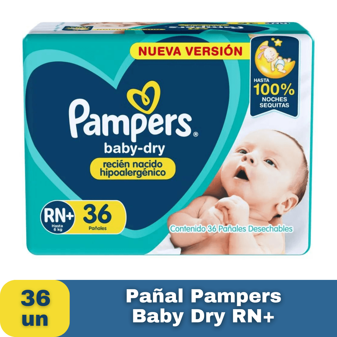 Pañal Pampers BabyDry RN+ 36un