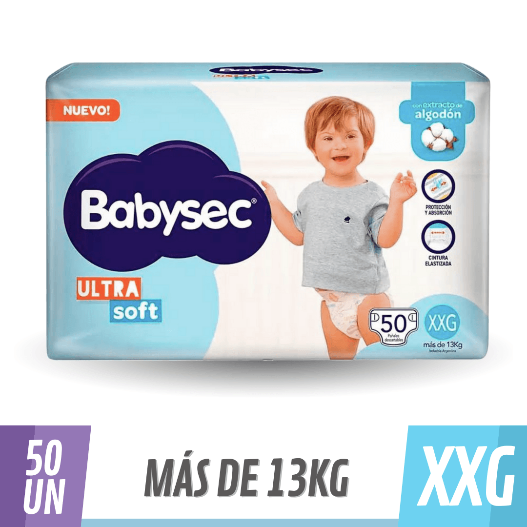 Pañal Babysec Ultra Soft Jumbo XXG 50 un