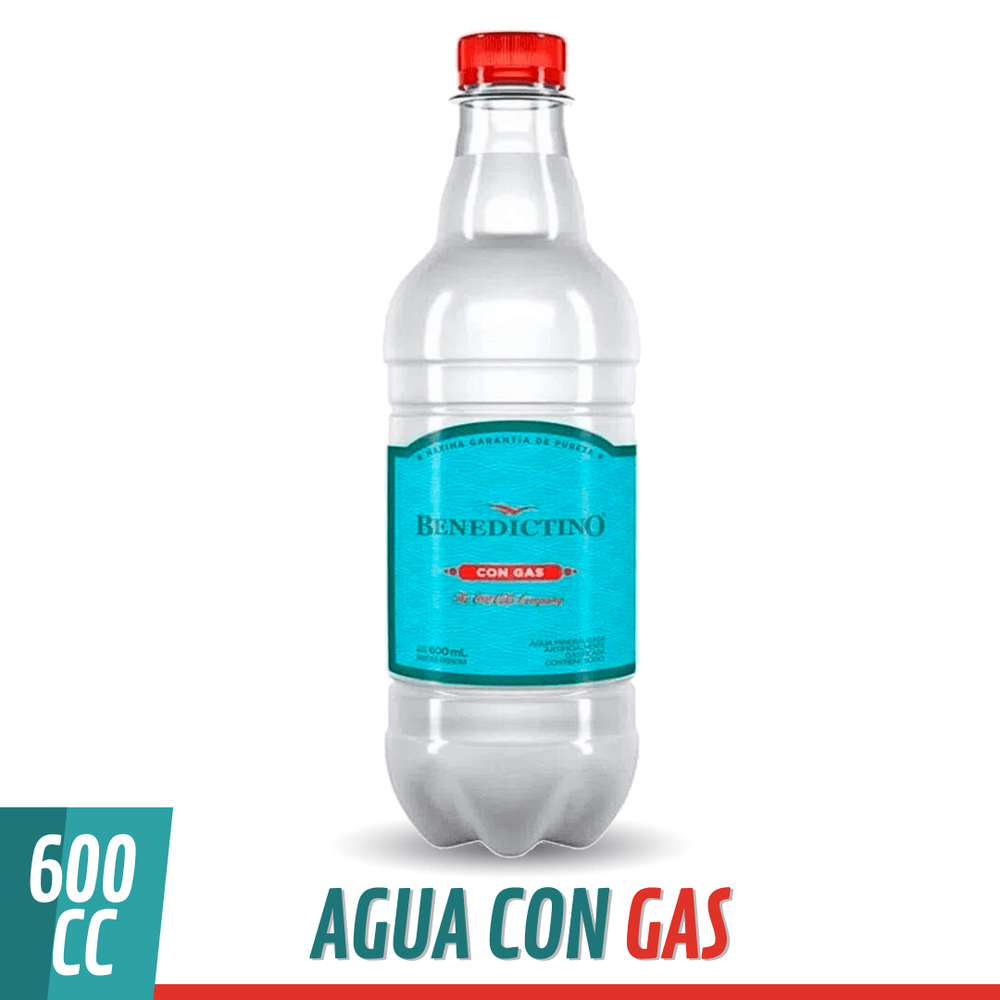 Agua Mineral Benedictino Con Gas 600Cc - alberdisa