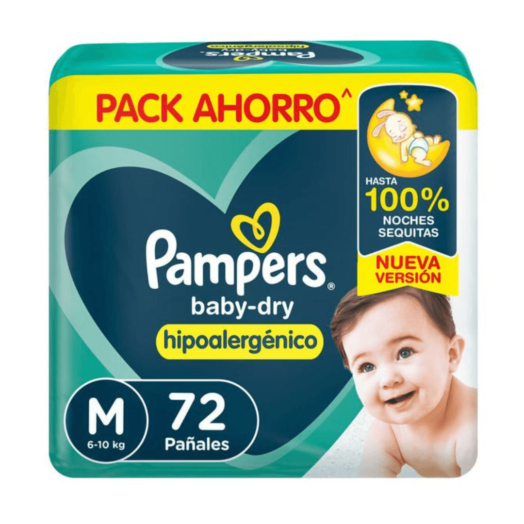 Pañal Pampers BabyDry M Jumbo 72un