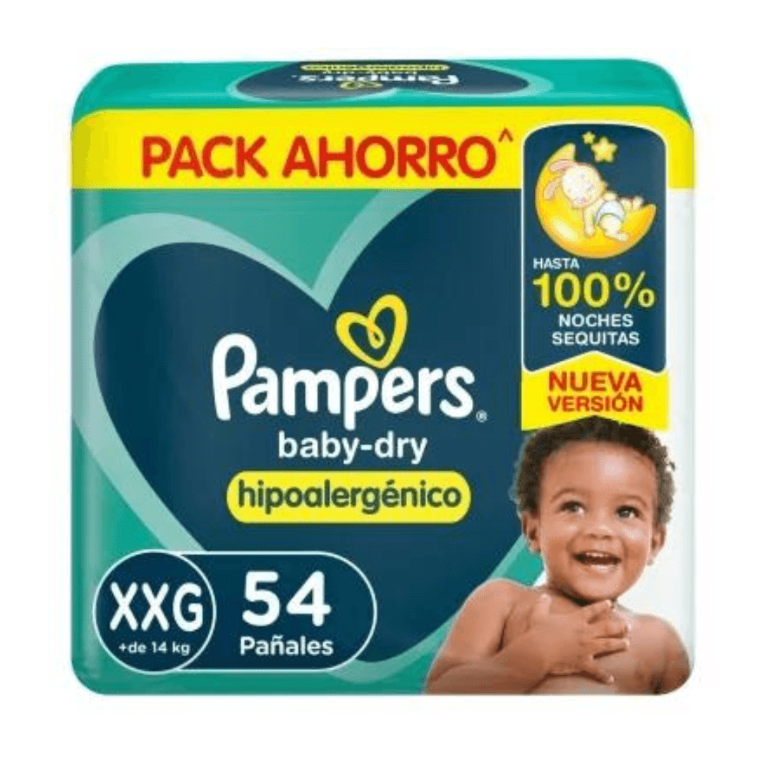 Pañal Pampers BabyDry XXG Jumbo 54un