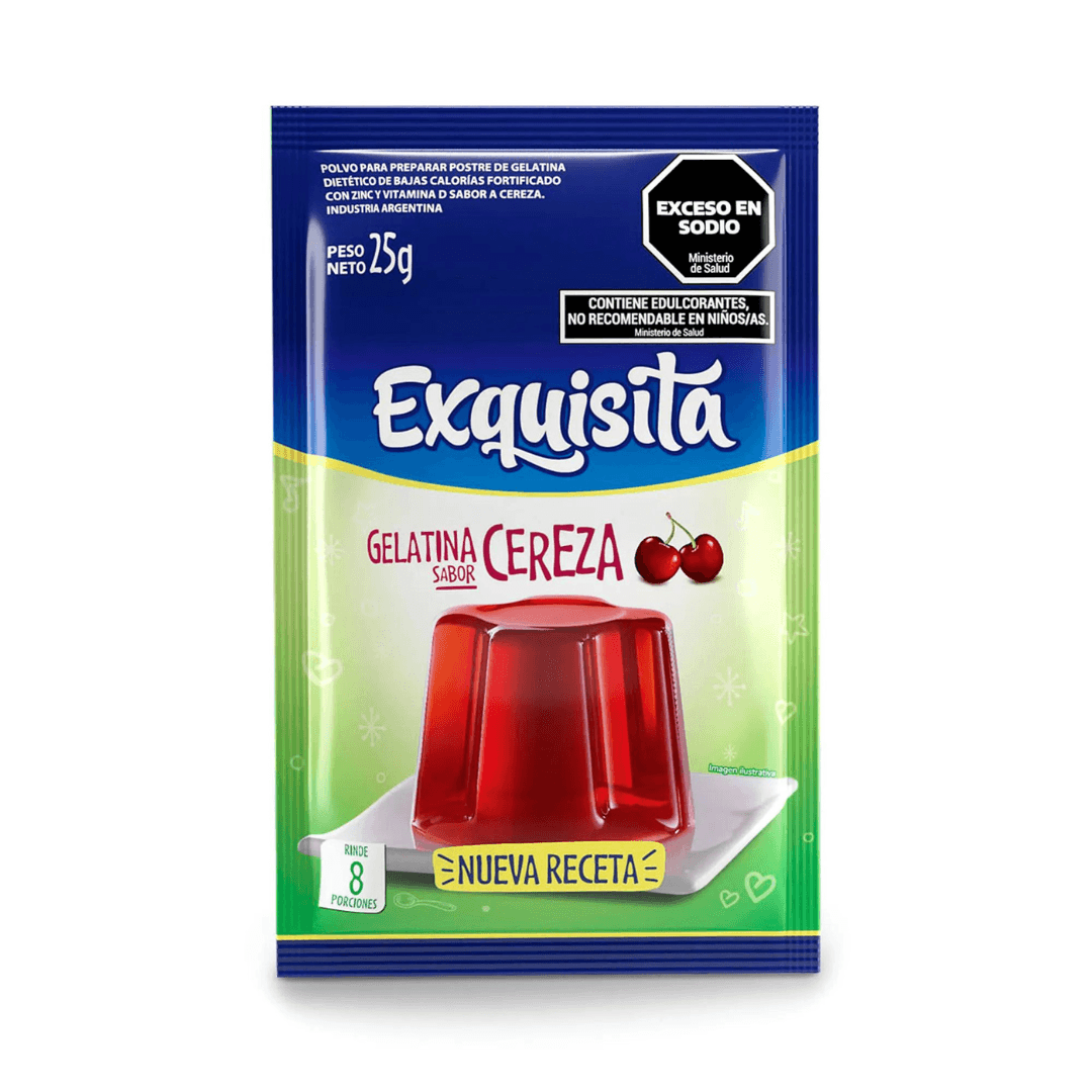 Gelatina Exquisita Cereza Light Sobre 25gr
