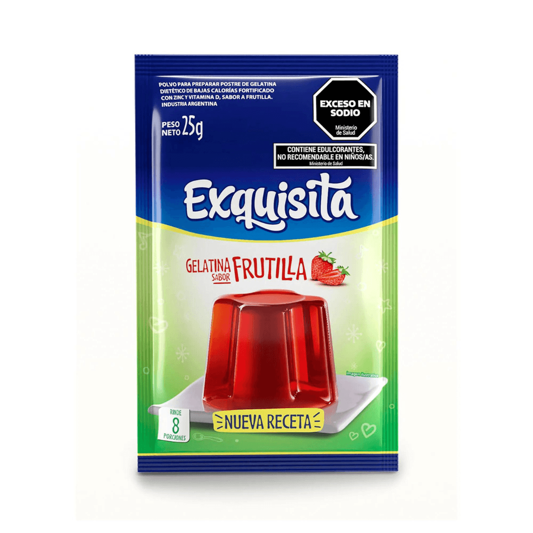 Gelatina Exquisita Frutilla Light Sobre 25gr