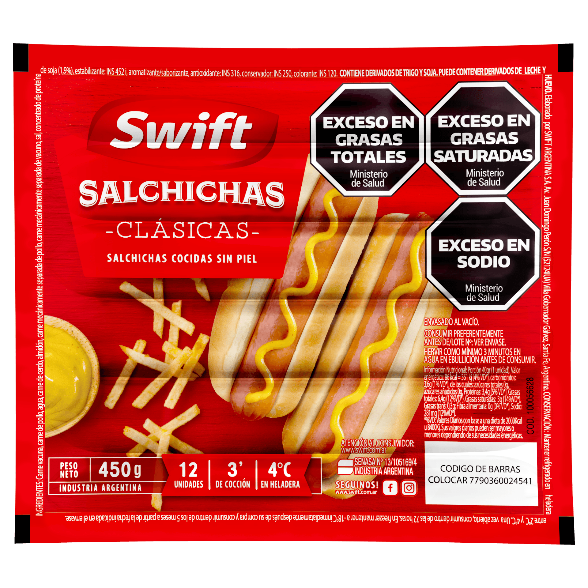 Salchichas Swift 12un 450g