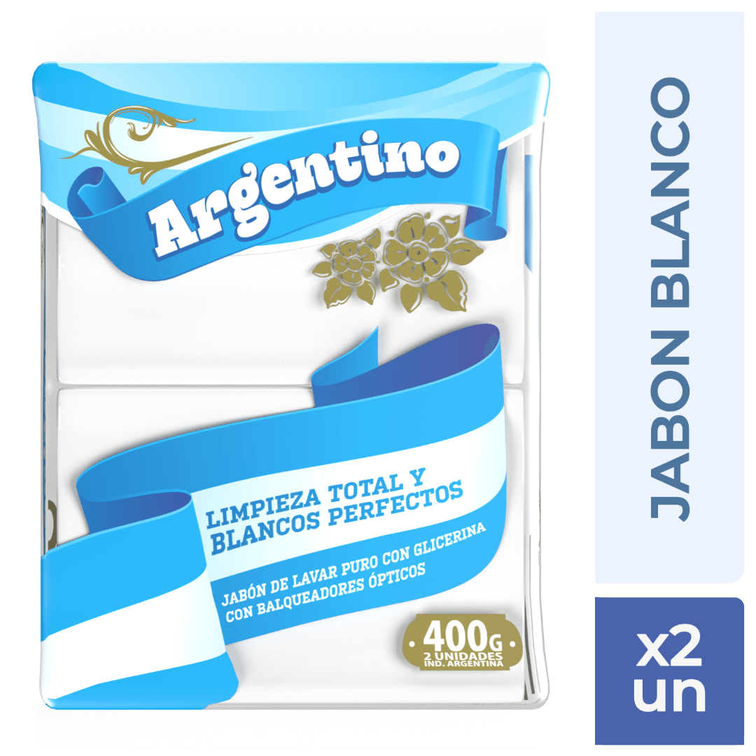 Jabon Argentino Blanco  2 x 200 Gr