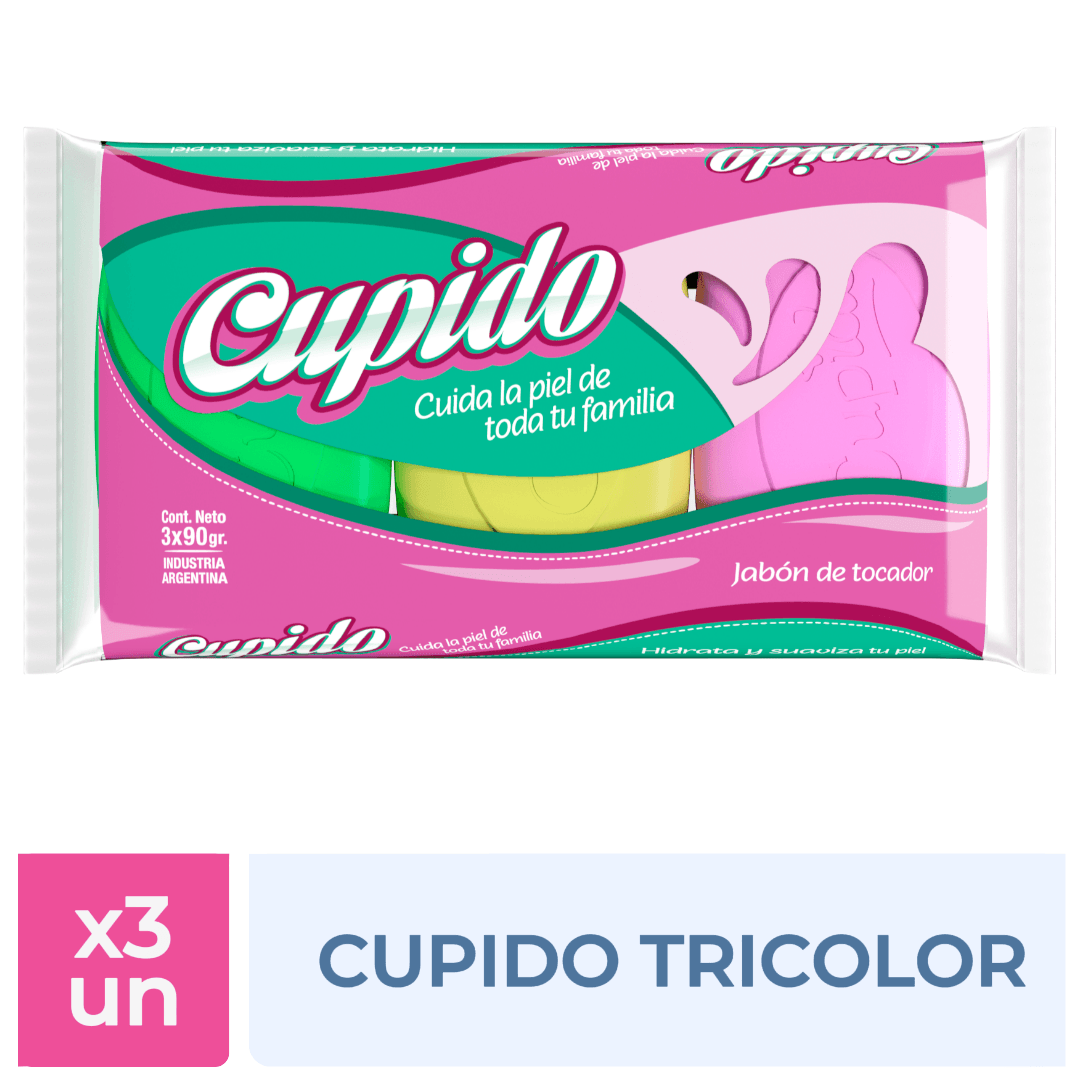 Jabon Cupido Tricolor 3 x 90Gr