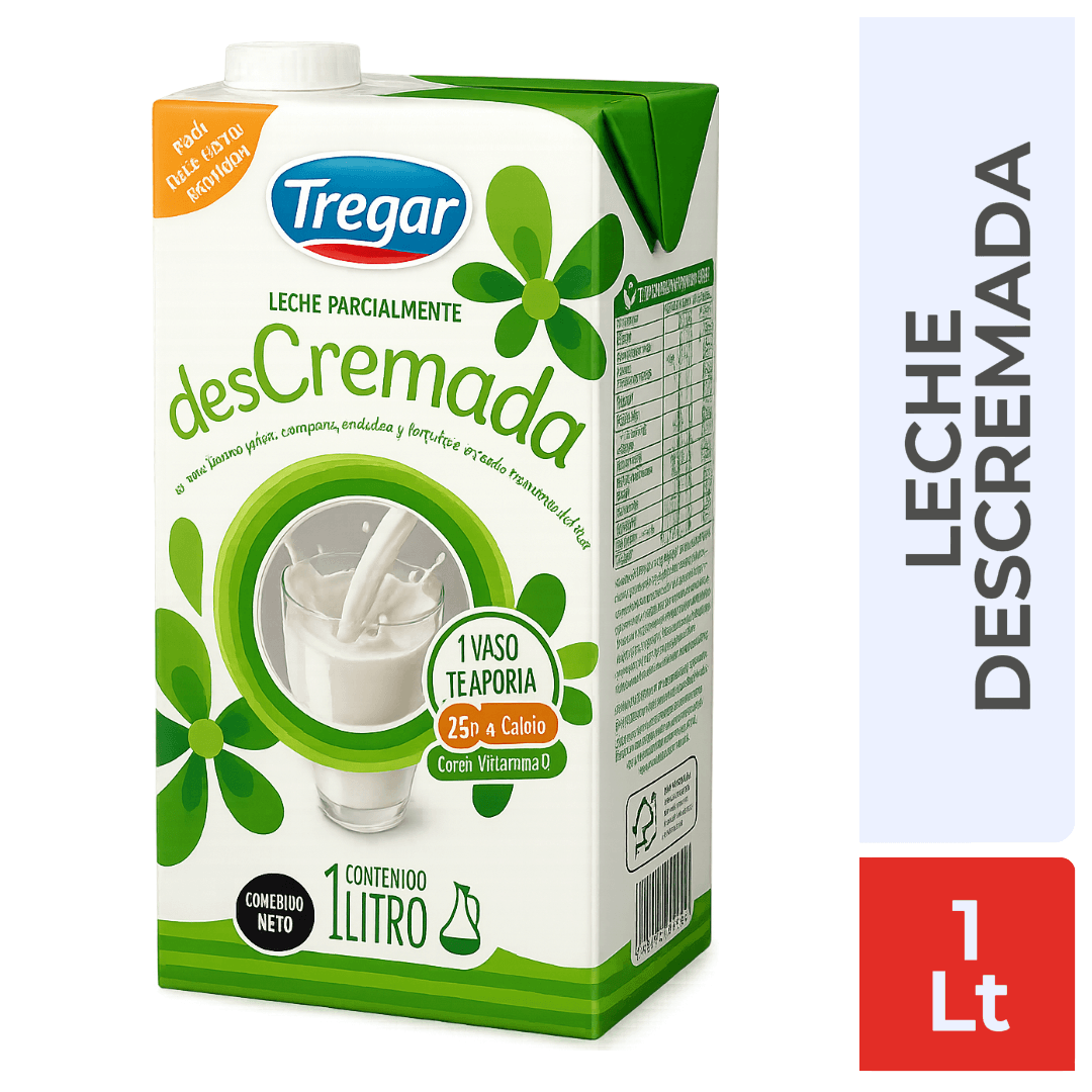 Leche Tregar Descremada Larga Vida 1Lt