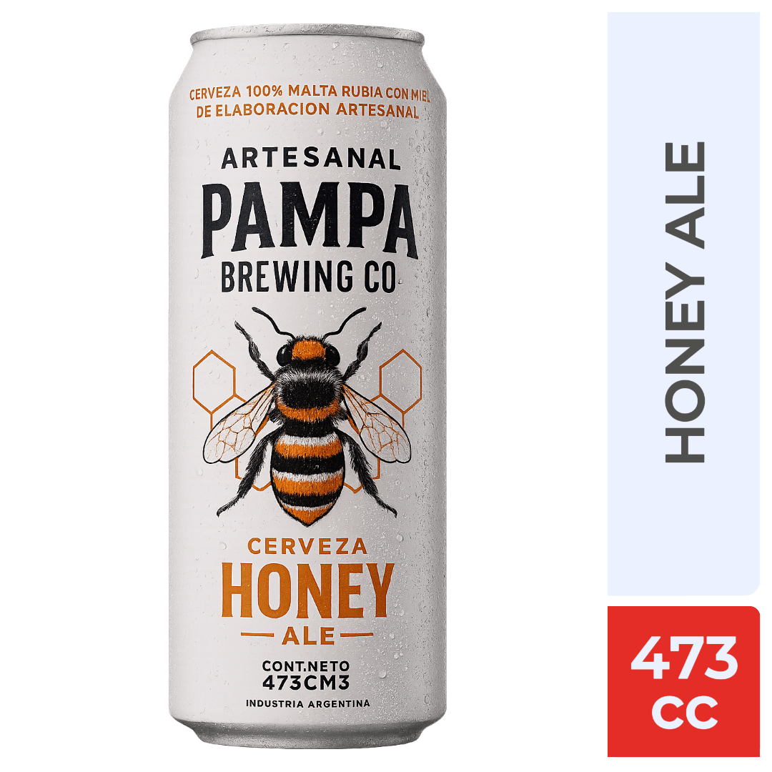 Cerveza Pampa Honey Lata 473Cc