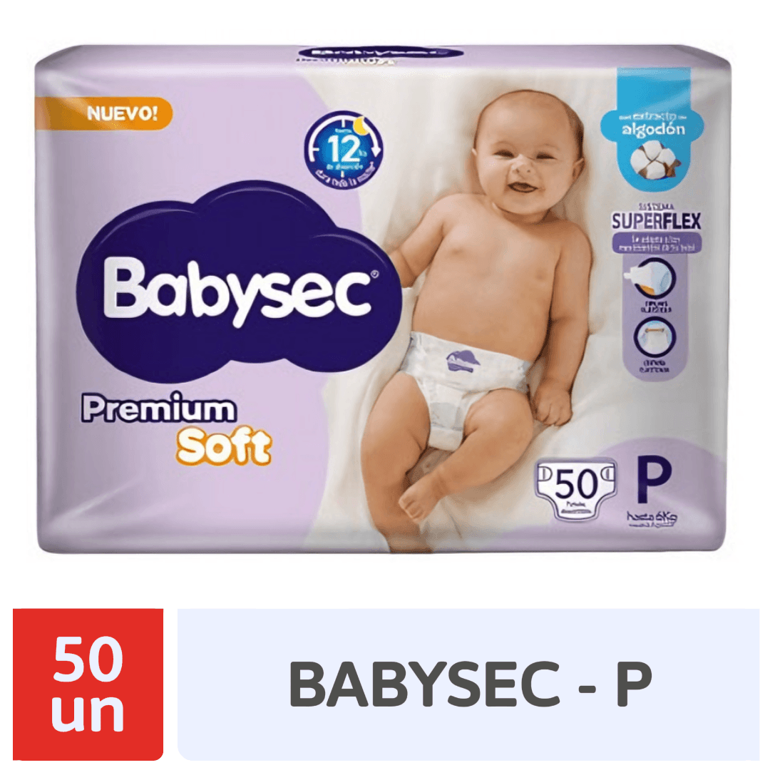 Pañal Babysec Hiper Premium Soft P 50un
