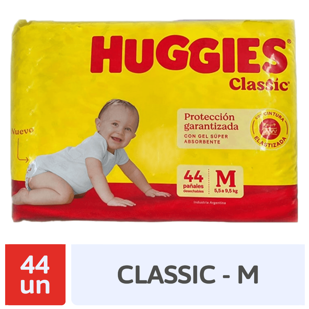 Pañal Huggies Classic Jumbo M 44un