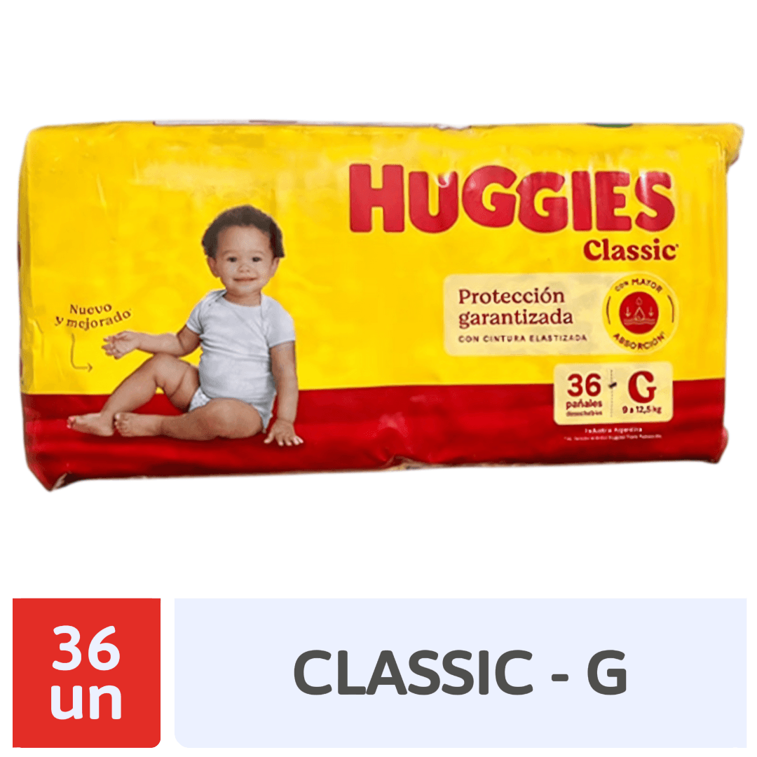 Pañal Huggies Classic Jumbo G 36un