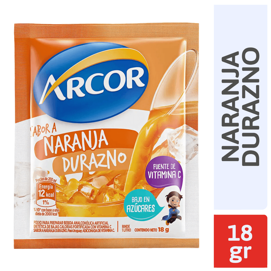 Jugo Arcor Naranja Durazno Sobre 18 Gr