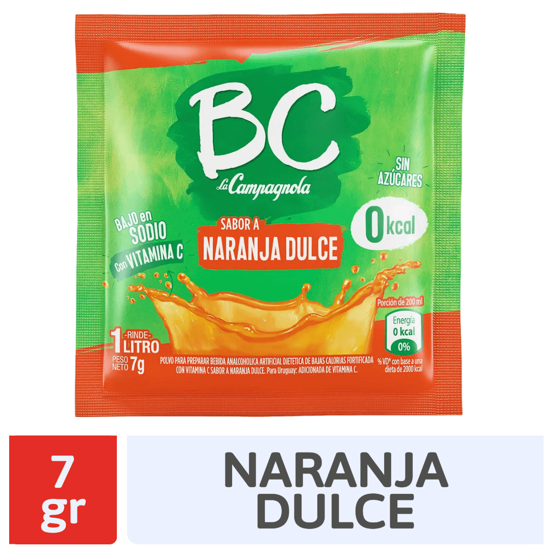 Jugo Bc Naranja Dulce Sobre 7Gr
