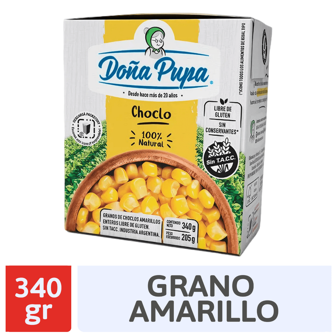 Choclo Doña Pupa Grano Amarillo TR 340Gr