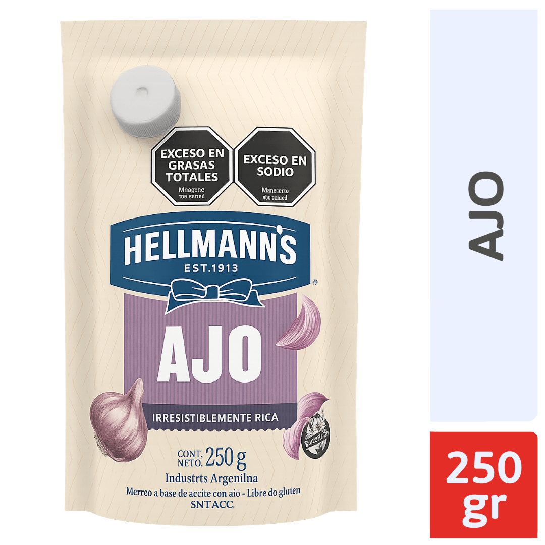 Aderezo Hellmanns Ajo Dp 250gr