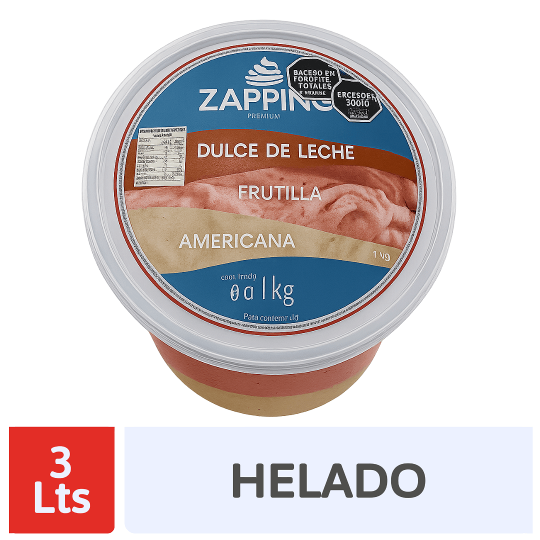 Helado Zapping DDL-Americana-Frutilla 3Lt