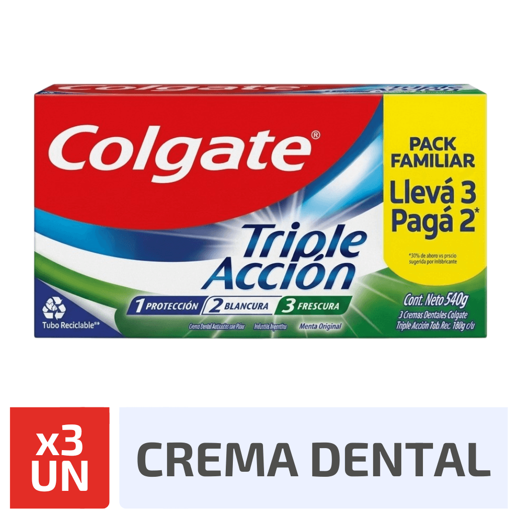 Combo 3x2 Crema Dental Colgate Trip Acc 180gr