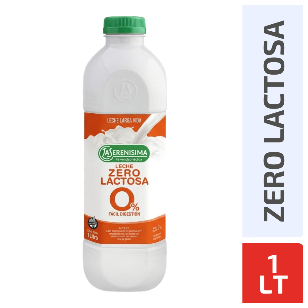 Leche La Serenísima Parcialmente Descremada Zero Lactosa Larga Vida Pet 1L