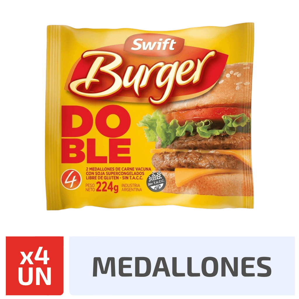 Medallon Swift Doble Burger 2x2 224Gr